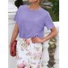 imageCicy Bell Womens Summer Short Sleeve TShirts Trendy Casual Crew Neck Tops Loose Fit Basic TeesPurple