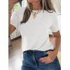 imageCicy Bell Womens Summer Short Sleeve TShirts Trendy Casual Crew Neck Tops Loose Fit Basic TeesWhite