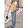 imageCicy Bell Womens Summer Short Sleeve Tops Casual Crew Neck TShirts Loose Fit Twist Front Basic TeesBeige