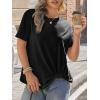 imageCicy Bell Womens Summer Short Sleeve Tops Casual Crew Neck TShirts Loose Fit Twist Front Basic TeesBlack