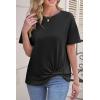 imageCicy Bell Womens Summer Short Sleeve Tops Casual Crew Neck TShirts Loose Fit Twist Front Basic TeesBlack