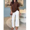 imageCicy Bell Womens Summer Short Sleeve Tops Casual Crew Neck TShirts Loose Fit Twist Front Basic TeesCoffee