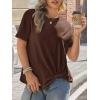 imageCicy Bell Womens Summer Short Sleeve Tops Casual Crew Neck TShirts Loose Fit Twist Front Basic TeesCoffee