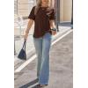 imageCicy Bell Womens Summer Short Sleeve Tops Casual Crew Neck TShirts Loose Fit Twist Front Basic TeesCoffee