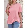 imageCicy Bell Womens Summer Short Sleeve Tops Casual Crew Neck TShirts Loose Fit Twist Front Basic TeesPink