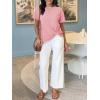imageCicy Bell Womens Summer Short Sleeve Tops Casual Crew Neck TShirts Loose Fit Twist Front Basic TeesPink