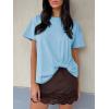imageCicy Bell Womens Summer Short Sleeve Tops Casual Crew Neck TShirts Loose Fit Twist Front Basic TeesSky Blue