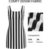 imageCicy Bell Womens Summer Striped Denim Mini Dresses Square Neck Sleeveless Short Sundress Vacation Beach Tank Jean DressBlack
