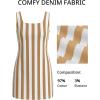 imageCicy Bell Womens Summer Striped Denim Mini Dresses Square Neck Sleeveless Short Sundress Vacation Beach Tank Jean DressKhaki