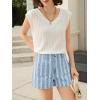 imageCicy Bell Womens Summer Striped Jean Shorts Casual High Waisted Wide Leg Denim Shorts Beach Vacation JortsStyle Blight Blue