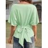 imageCicy Bell Womens Summer Wrap Tops Casual Short Sleeve Tie Back Cinched Waist T Shirts Trendy Boat Neck BlouseMint