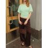 imageCicy Bell Womens Summer Wrap Tops Casual Short Sleeve Tie Back Cinched Waist T Shirts Trendy Boat Neck BlouseMint