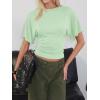 imageCicy Bell Womens Summer Wrap Tops Casual Short Sleeve Tie Back Cinched Waist T Shirts Trendy Boat Neck BlouseMint