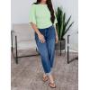 imageCicy Bell Womens Summer Wrap Tops Casual Short Sleeve Tie Back Cinched Waist T Shirts Trendy Boat Neck BlouseMint