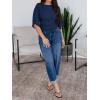 imageCicy Bell Womens Summer Wrap Tops Casual Short Sleeve Tie Back Cinched Waist T Shirts Trendy Boat Neck BlouseNavy