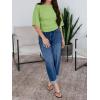 imageCicy Bell Womens Summer Wrap Tops Casual Short Sleeve Tie Back Cinched Waist T Shirts Trendy Boat Neck BlouseOlive Drab
