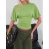 imageCicy Bell Womens Summer Wrap Tops Casual Short Sleeve Tie Back Cinched Waist T Shirts Trendy Boat Neck BlouseOlive Drab