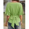 imageCicy Bell Womens Summer Wrap Tops Casual Short Sleeve Tie Back Cinched Waist T Shirts Trendy Boat Neck BlouseOlive Drab