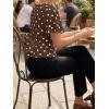 imageCicy Bell Womens Summer Wrap Tops Casual Short Sleeve Tie Back Cinched Waist T Shirts Trendy Boat Neck BlousePolka Dots Coffee