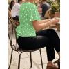 imageCicy Bell Womens Summer Wrap Tops Casual Short Sleeve Tie Back Cinched Waist T Shirts Trendy Boat Neck BlousePolka Dots Green