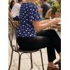 imageCicy Bell Womens Summer Wrap Tops Casual Short Sleeve Tie Back Cinched Waist T Shirts Trendy Boat Neck BlousePolka Dots Light Navy