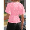 imageCicy Bell Womens Summer Wrap Tops Casual Short Sleeve Tie Back Cinched Waist T Shirts Trendy Boat Neck BlousePolka Dots Light Pink