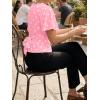 imageCicy Bell Womens Summer Wrap Tops Casual Short Sleeve Tie Back Cinched Waist T Shirts Trendy Boat Neck BlousePolka Dots Light Pink