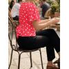 imageCicy Bell Womens Summer Wrap Tops Casual Short Sleeve Tie Back Cinched Waist T Shirts Trendy Boat Neck BlousePolka Dots Pink