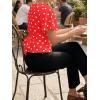 imageCicy Bell Womens Summer Wrap Tops Casual Short Sleeve Tie Back Cinched Waist T Shirts Trendy Boat Neck BlousePolka Dots Red