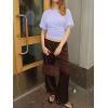 imageCicy Bell Womens Summer Wrap Tops Casual Short Sleeve Tie Back Cinched Waist T Shirts Trendy Boat Neck BlousePurple