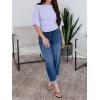 imageCicy Bell Womens Summer Wrap Tops Casual Short Sleeve Tie Back Cinched Waist T Shirts Trendy Boat Neck BlousePurple