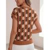 imageCicy Bell Womens Sweater Vest Summer Floral Cap Sleeve Sweaters Crew Neck Dressy Casual Knit Trendy 2026 TopsBrown Flowers
