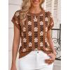 imageCicy Bell Womens Sweater Vest Summer Floral Cap Sleeve Sweaters Crew Neck Dressy Casual Knit Trendy 2026 TopsBrown Flowers