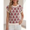 imageCicy Bell Womens Sweater Vest Summer Floral Cap Sleeve Sweaters Crew Neck Dressy Casual Knit Trendy 2026 TopsBurgundy
