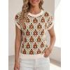 imageCicy Bell Womens Sweater Vest Summer Floral Cap Sleeve Sweaters Crew Neck Dressy Casual Knit Trendy 2026 TopsCaramel