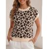 imageCicy Bell Womens Sweater Vest Summer Floral Cap Sleeve Sweaters Crew Neck Dressy Casual Knit Trendy 2026 TopsLeopard