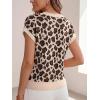 imageCicy Bell Womens Sweater Vest Summer Floral Cap Sleeve Sweaters Crew Neck Dressy Casual Knit Trendy 2026 TopsLeopard