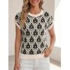 imageCicy Bell Womens Sweater Vest Summer Floral Cap Sleeve Sweaters Crew Neck Dressy Casual Knit Trendy 2026 TopsLight Black