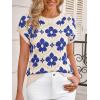imageCicy Bell Womens Sweater Vest Summer Floral Cap Sleeve Sweaters Crew Neck Dressy Casual Knit Trendy 2026 TopsRoyal Blue