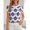 imageCicy Bell Womens Sweater Vest Summer Floral Cap Sleeve Sweaters Crew Neck Dressy Casual Knit Trendy 2026 TopsRoyal Blue