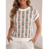 imageCicy Bell Womens Sweater Vest Summer Floral Cap Sleeve Sweaters Crew Neck Dressy Casual Knit Trendy 2026 TopsWhite Flowers