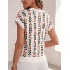 imageCicy Bell Womens Sweater Vest Summer Floral Cap Sleeve Sweaters Crew Neck Dressy Casual Knit Trendy 2026 TopsWhite Flowers