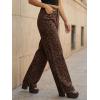 imageCicy Bell Womens Wide Leg Jeans High Waisted Leopard Baggy Stretchy Denim Pants with PocketsBrown Leopard Print