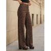 imageCicy Bell Womens Wide Leg Jeans High Waisted Leopard Baggy Stretchy Denim Pants with PocketsBrown Leopard Print