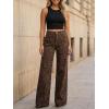 imageCicy Bell Womens Wide Leg Jeans High Waisted Leopard Baggy Stretchy Denim Pants with PocketsBrown Leopard Print