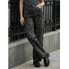imageCicy Bell Womens Wide Leg Jeans High Waisted Leopard Baggy Stretchy Denim Pants with PocketsGray Leopard Print