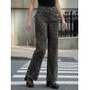 imageCicy Bell Womens Wide Leg Jeans High Waisted Leopard Baggy Stretchy Denim Pants with PocketsGray Leopard Print