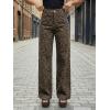 imageCicy Bell Womens Wide Leg Jeans High Waisted Leopard Baggy Stretchy Denim Pants with PocketsLeopard Print