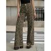 imageCicy Bell Womens Wide Leg Jeans High Waisted Leopard Baggy Stretchy Denim Pants with PocketsLeopard Print Brown