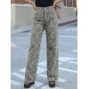 imageCicy Bell Womens Wide Leg Jeans High Waisted Leopard Baggy Stretchy Denim Pants with PocketsWhite Leopard Print